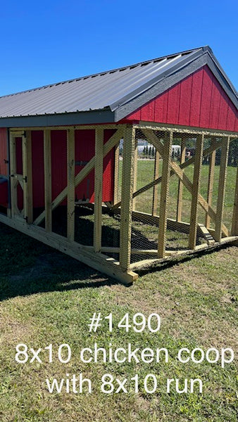 8x10 Chicken Coop with 8x10 Enclosed Run