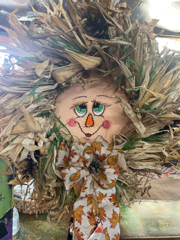 Scarecrow Corn Shuck Wreath
