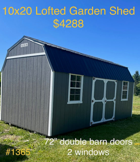 10x20 Lofted Garden Shed #1365